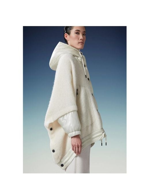 Moncler White Mohair, Wool Alpaca Cape