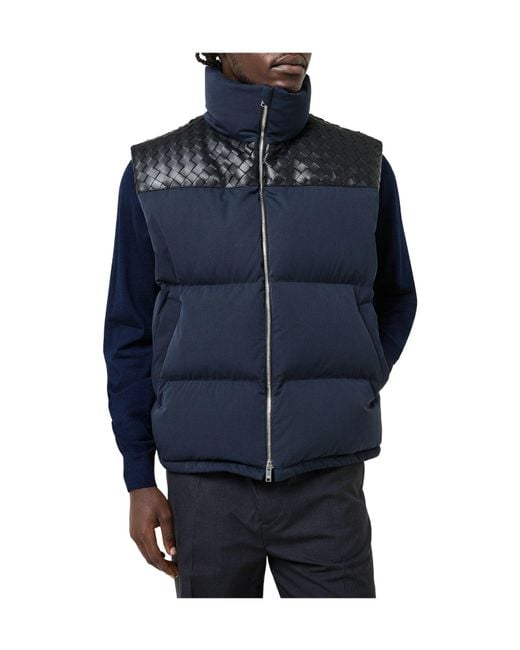 Bottega Veneta Blue Intrec Intreccio Weave Sleeveless Gilet for men