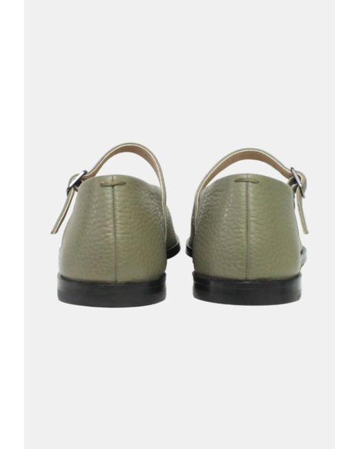 Max Mara Green Square-Toe Flat Shoes