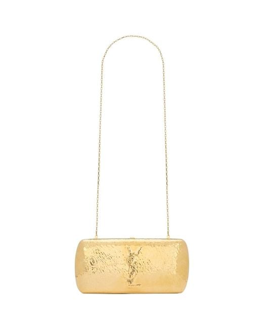 Saint Laurent White Evening Logo Plaque Clutch Bag for men
