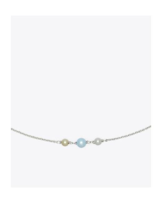 Tory Burch White Moondance Necklace