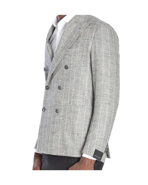 Tagliatore Gray Montecarlo Double-Breasted Tailored Blazer for men