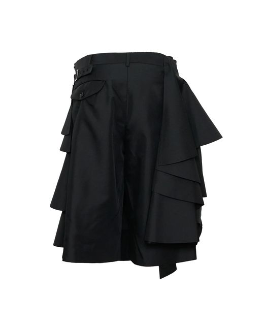 Comme des Garçons Black Ruffled Design Shorts