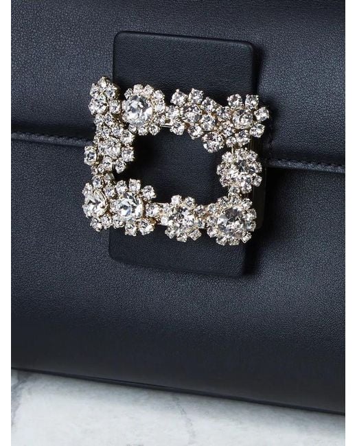 Roger Vivier Blue Mini Viv'Flower Strass Handbag