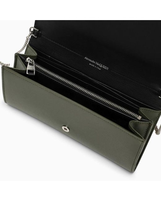 McQueen Green Skull Chain Shoulder Bag