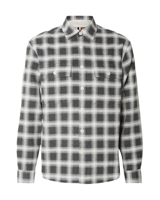 Boss Gray Lapel Long Sleeve Shirt for men