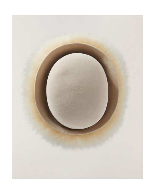 Loro Piana White Cashmere Dome Hat