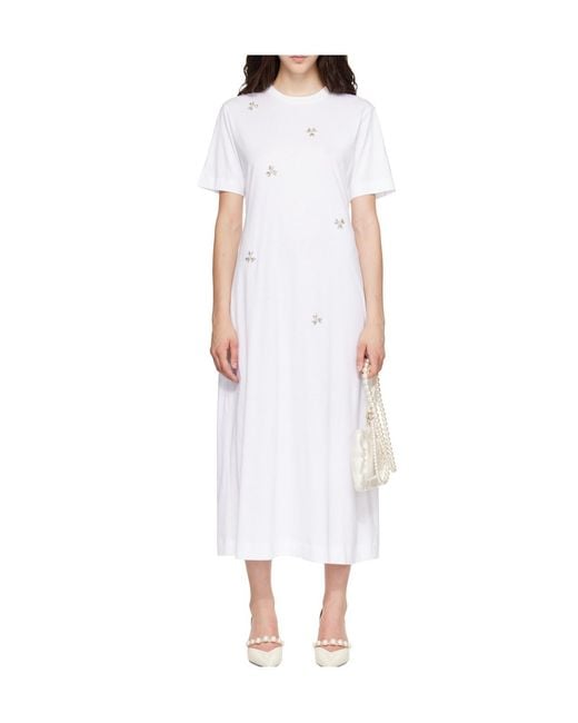 Simone Rocha White Easy Embellished Dress