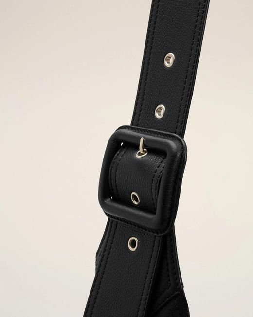 AMI Black Ami Taurillon Leather Etienne Crossbody Bag for men
