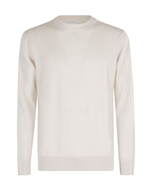 Eleventy White Crew Neck Knitted Sweater for men