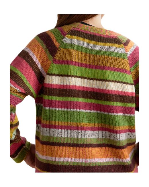 The Elder Statesman Multicolor Striped Cashmere Cardigan