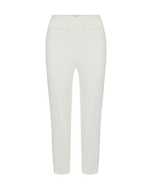Elisabetta Franchi White Satin Trousers