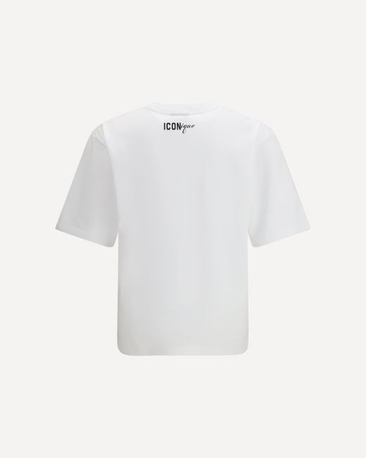 DSquared² White Iconique Loose Fit T-Shirt for men