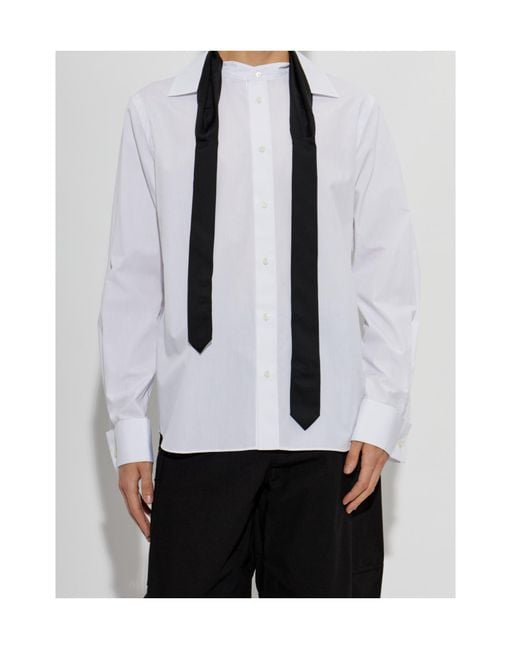 Sacai White Long-Sleeved Shirt for men