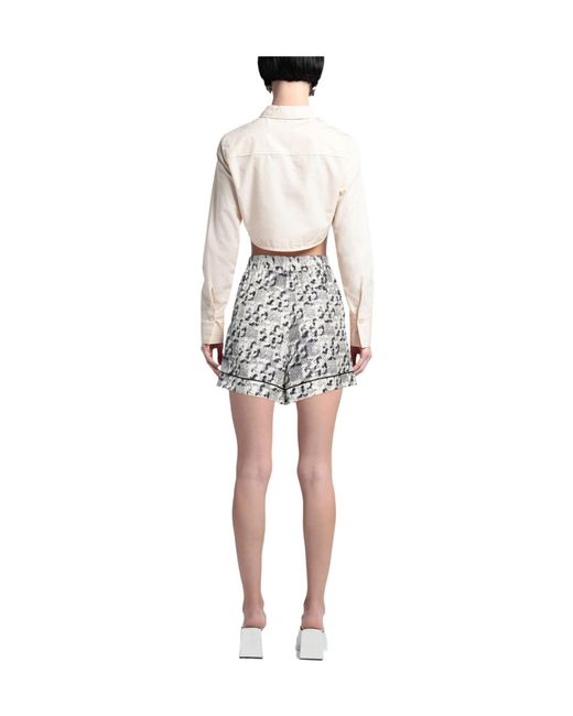 Tory Burch Gray Two-Tone Shorts