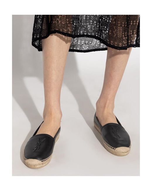Saint Laurent Gray Cassandre Slip-On Espadrilles