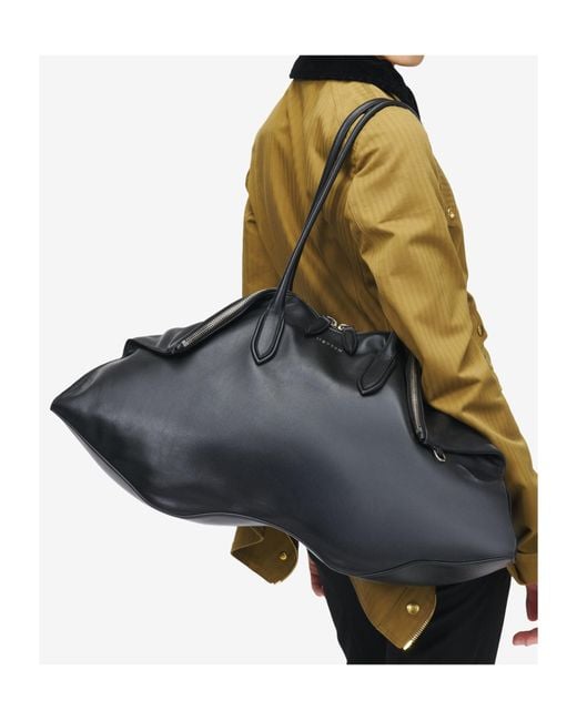 McQueen Black Manta Maxi Tote Bag