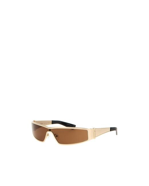 McQueen White Eyewear Rectangular Frame Sunglasses