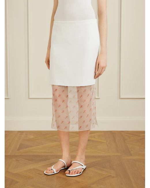 Khaite White Sybil Skirt