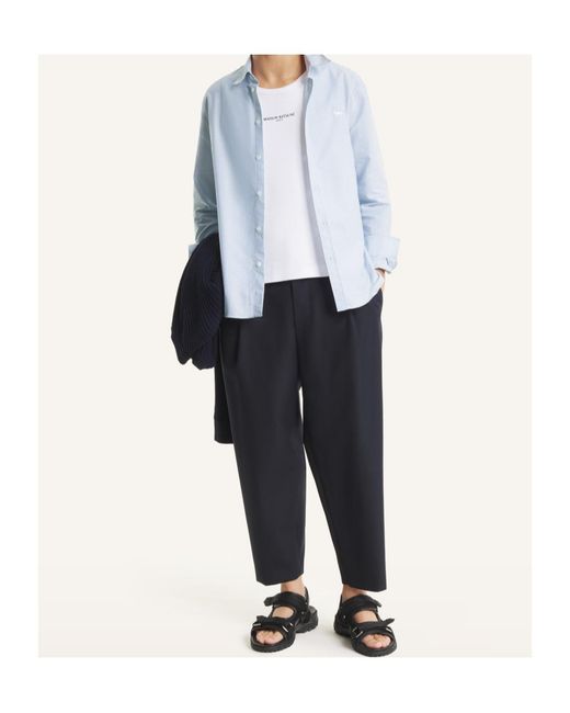 Maison Kitsuné White Profile Fox Striped Regular Shirt for men