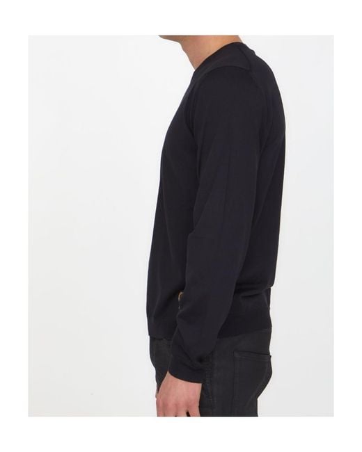Gucci Black Logo Embroidered Crewneck Sweater for men