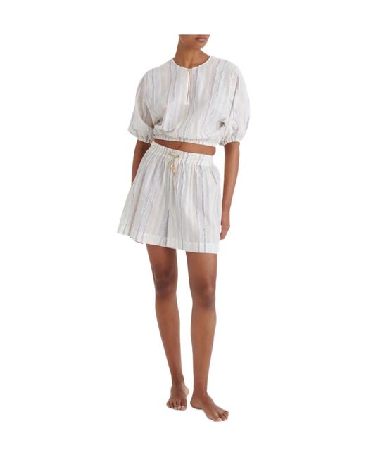 Eres White Neda Striped Shorts