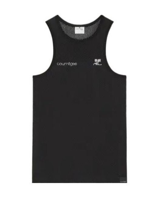 Courreges Black Logo Mesh Vest for men