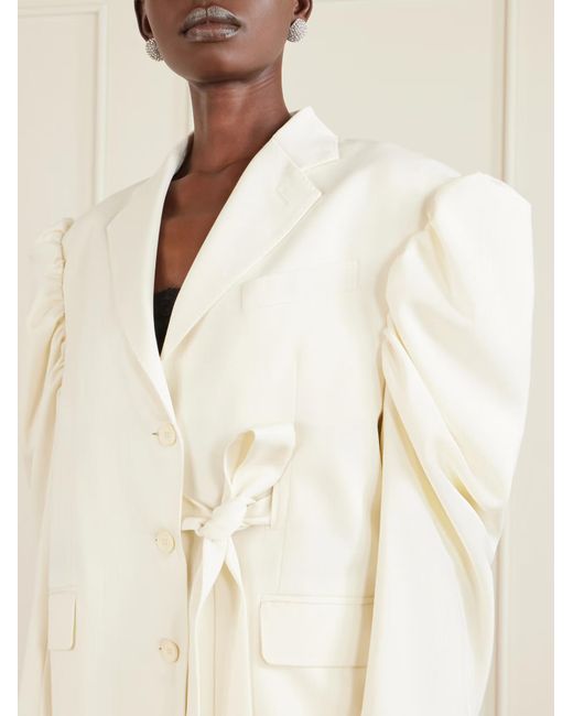 Simone Rocha White Belted Suit Jacket