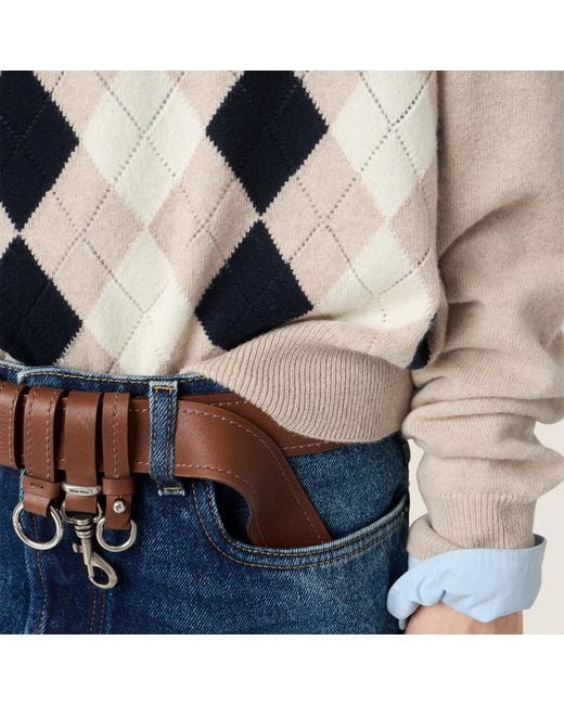 Miu Miu Natural Cashmere Polo Sweater