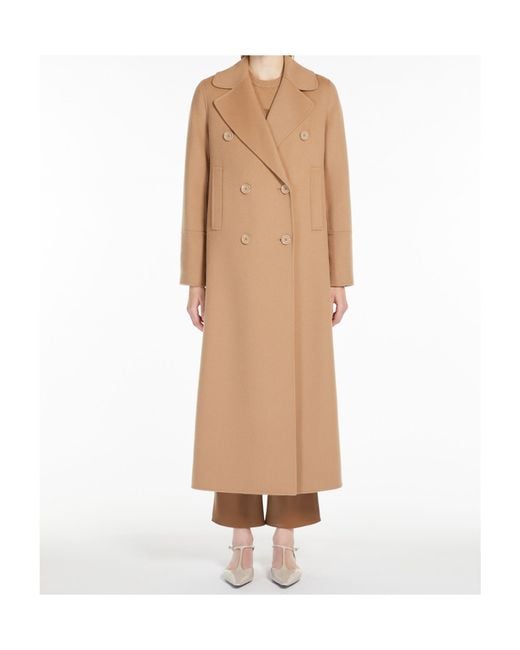 Max Mara Natural 'S Custodi Double-Breasted Long-Sleeved Coat