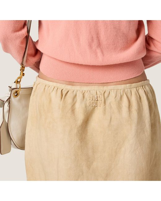 Miu Miu Natural Linen Skirt