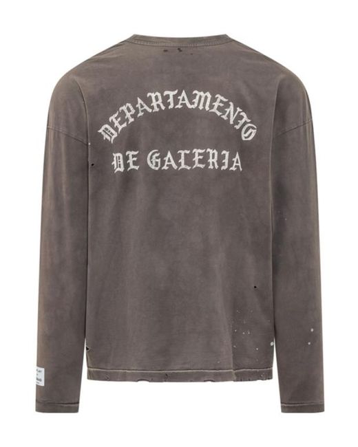 GALLERY DEPT. Gray Alex Distressed Long-Sleeve T-Shirt for men