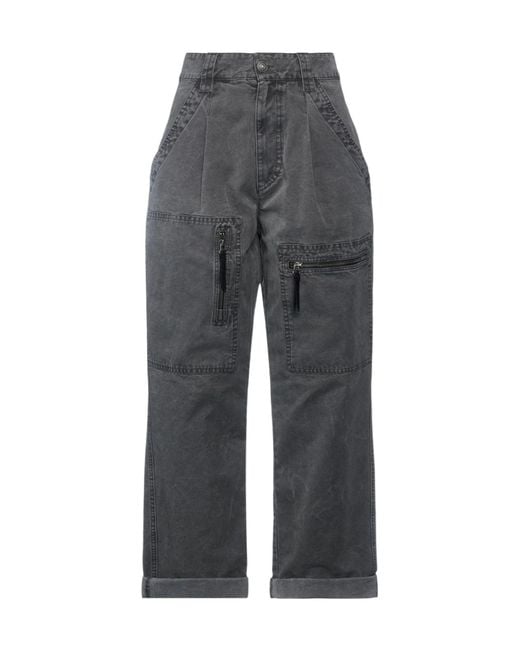 Isabel Marant Gray Fashionable Solid Color Cargo Pants