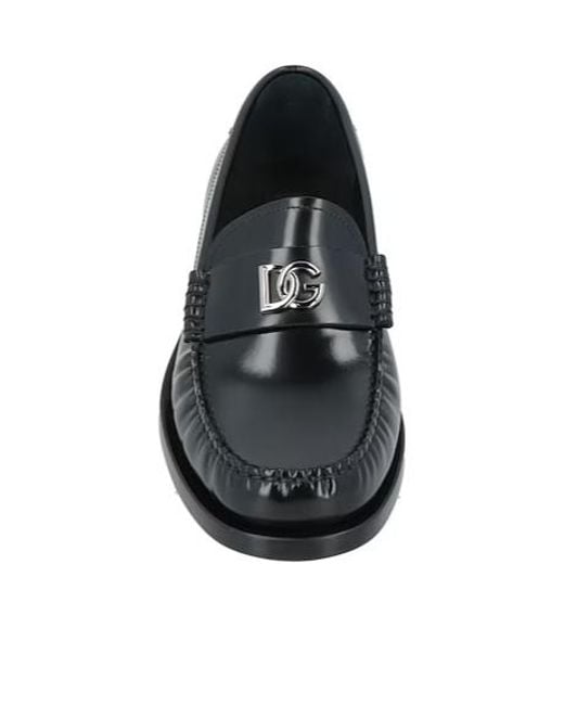 Dolce & Gabbana Black Minimalist Patentleather Loafers