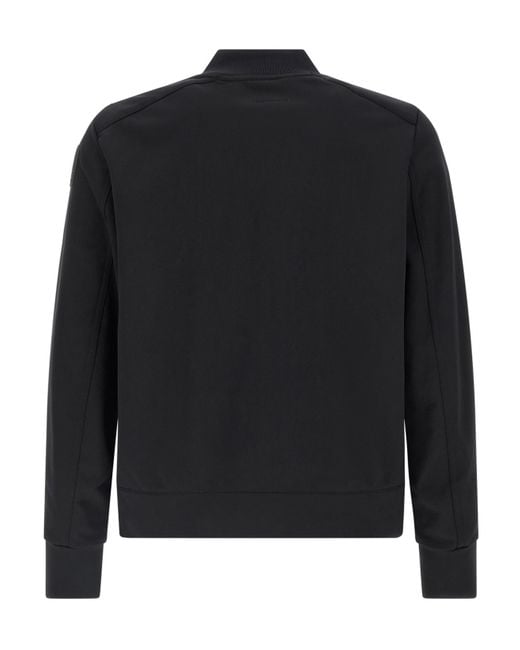 Parajumpers Black Mckay Zip-Front Logo-Patch Sweatshirt for men