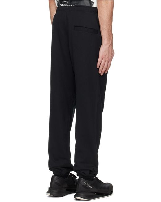 Y-3 Black French-Terry Drawstring Track Pants for men