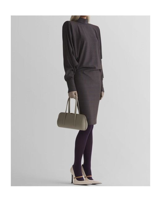 Mugler Black Midi Bat Sleeves Dress