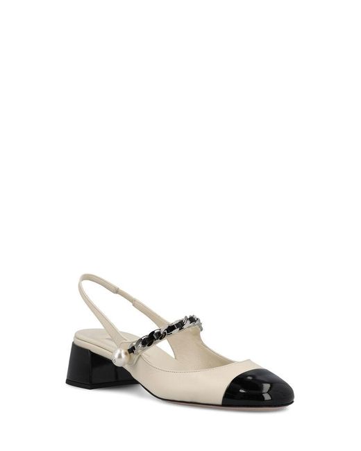 Miu Miu White Round-Headed High-Heeled Sandals