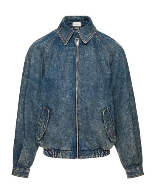 Magda Butrym Blue Zip-Up Denim Jacket