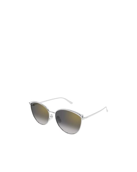 Cartier Metallic Oval-Frame Sunglasses