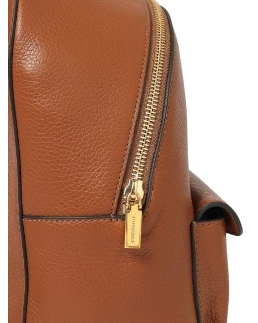Coccinelle Brown Flap-Pocket Zip Backpack