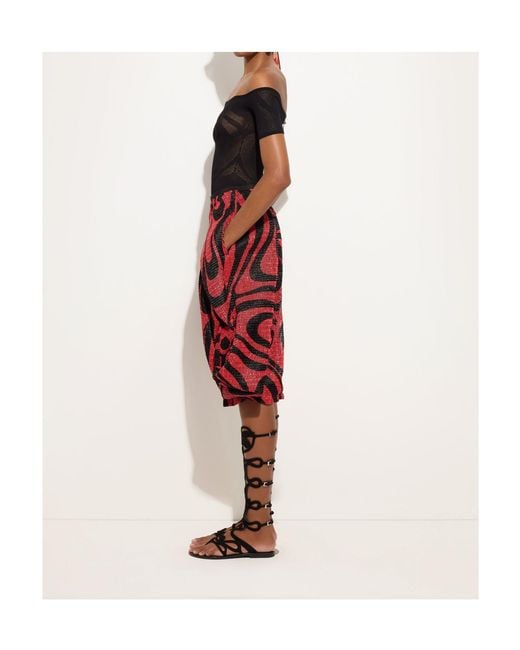 Emilio Pucci Black Pucci Marmo Off-Shoulder Fitted Top