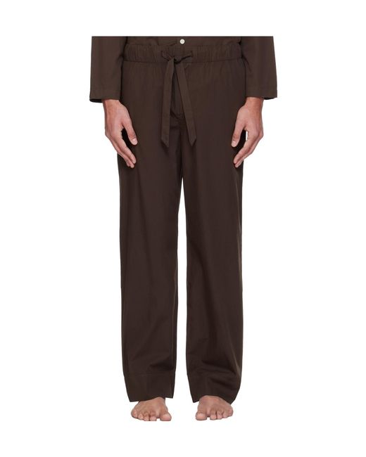 Tekla Brown Drawstring Pajama Pants for men