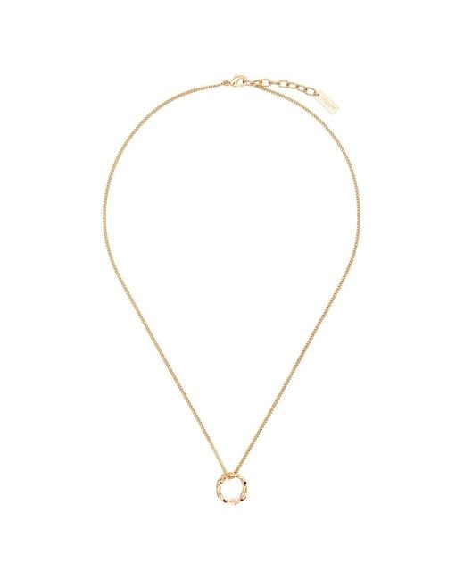 Saint Laurent White Cassandre Chained Necklace