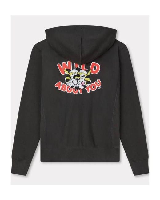 KENZO Black Wild Tiger' Zip Up Hoodie