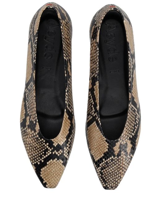 Aeyde Brown Betty Printed Ballerina Shoes