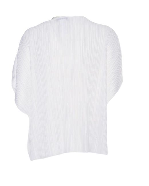 Fabiana Filippi White Wrinkles Short-Sleeved Blouse
