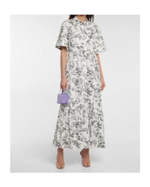 Erdem White Kate Floral Cotton Maxi Dress