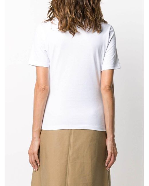 MCM White Logo Round Neck T-Shirt