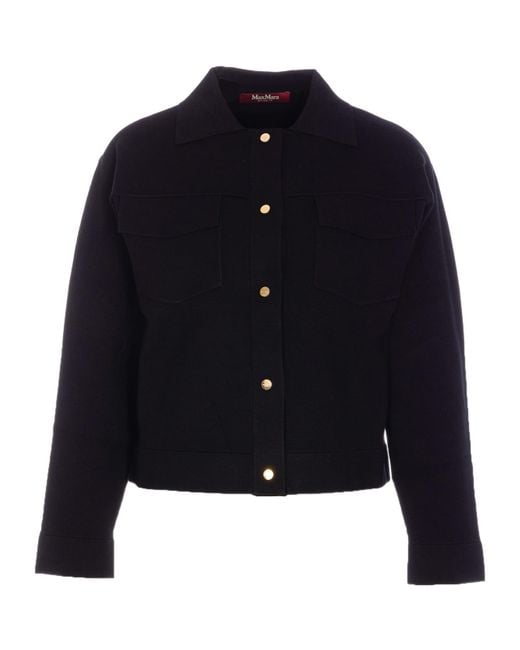Max Mara Blue Long-Sleeved Casual Jacket
